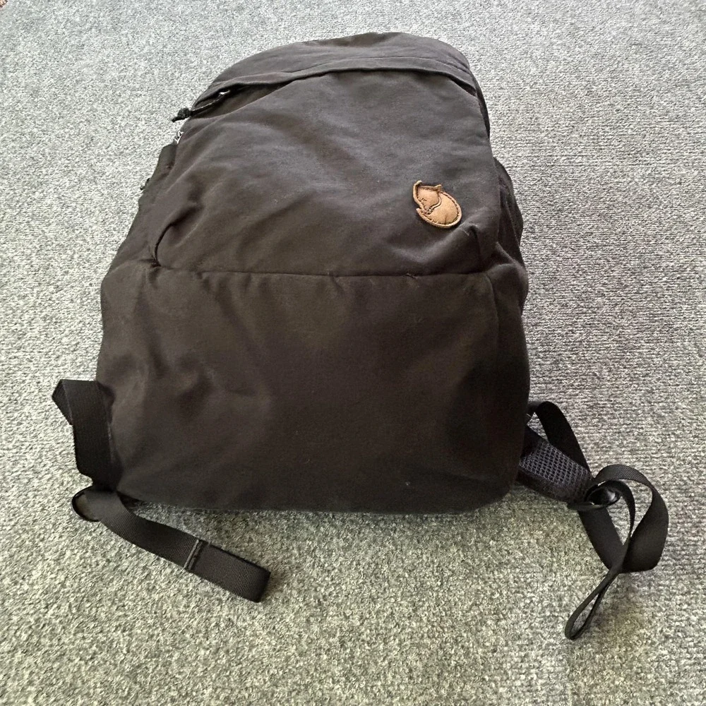 Fjallraven Backpack Black G-1000 Laptop Compartment Travel Daypack Mens